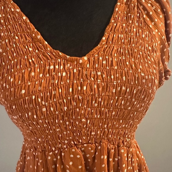 Angie Orange top with White Dots - Picture 3 of 7